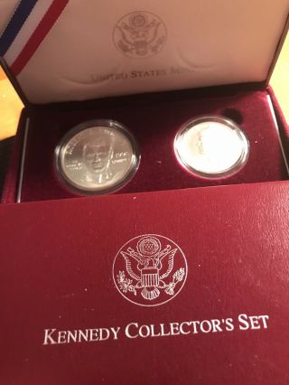 1998 - S $1 & 50c Robert F.  Kennedy Commem Silver Two - Coin Set In Ogp Bu & Matte