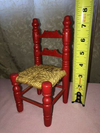 7.  5 " Red Wooden Doll Or Bear Chair