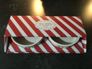 RAE DUNN - HOLLY JOLLY DOG BOWL SET - IVORY W/ RED LETTERS - 2