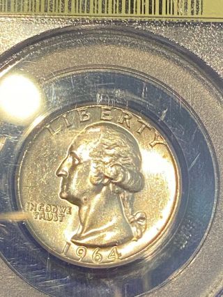 1964 WASHINGTON QUARTER PCGS MS 64 SAMPLE OLD GREEN HOLDER OGH COIN CERTIFIED 3