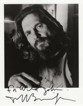 Jeff Bridges Autographed Signed 8x10 Photo B&w Picture Authentic " Wild John "
