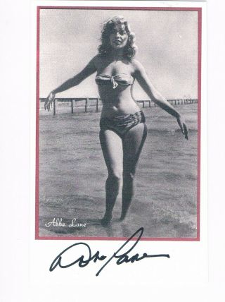 Hand Signed Authentic Autographed 3x5 Photo Abbe Lane