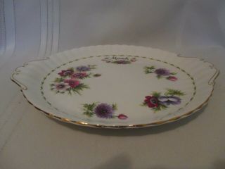 Royal Albert Flower Of The Month Tab Handle Cake Plate March Anemones 2