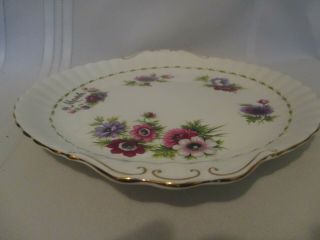 Royal Albert Flower Of The Month Tab Handle Cake Plate March Anemones 3