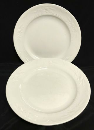 Antique English White Ironstone 10 " Dinner Plates Poppies In Wheat Powell Bishop