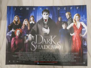 Dark Shadows 2012 British Quad Film Poster Johnny Depp Tim Burton Eva Green