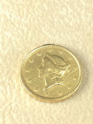 1853 $1 Liberty Head Gold Dollar Once A Pendant