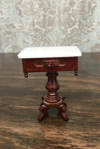 1/12 Dollhouse Miniature Marble Top Side Table