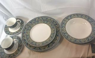 San Marco Mikasa - 2 Place Settings (10pc) W/soup Bowls.  Dinner Plates Have Chips