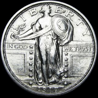 1917 Type 1 Standing Liberty Quarter Silver - - - - Stunning Details - - - - - D004