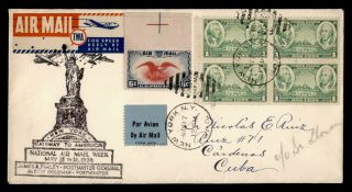 Dr Who 1938 York Ny Namw Airmail Week Cachet Twa To Spanish Antilles F32889