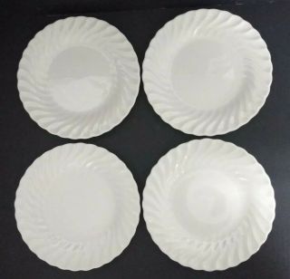 4x Sheffield Bone White Fine China Swirl Pattern 6 " Bread / Dessert Plates