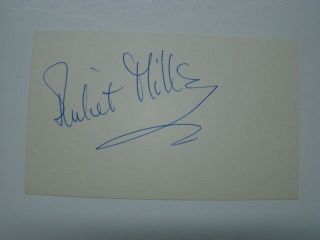 Juliet Mills Actress " Nanny And The Professor " Autographed Signed 3 X 5 Card