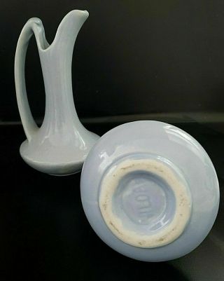 Niloak Art Pottery Pale Baby Blue Pitcher Vase Ewer - Set Of 2