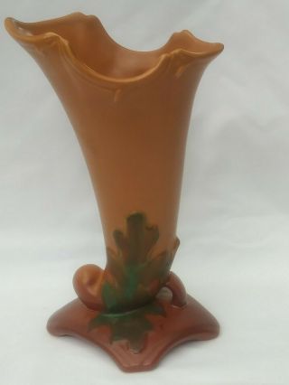 Vtg Weller Art Pottery Oak Leaf Acorn Vase 1930 
