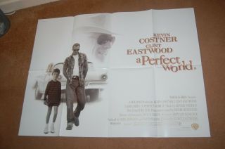 Clint Eastwood & Kevin Costner In A Perfect World (1993) - Orig.  Uk Quad Poster