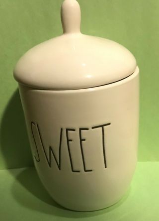 Rae Dunn Ceramic Sugar Container With Lid “sweet”