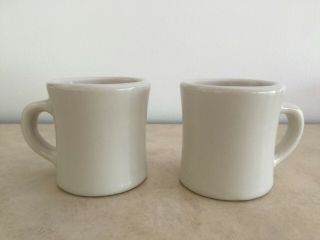 Victor Vintage Restaurant Ware Coffee Mugs - Solid White - Set Of Two