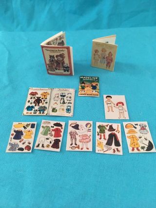 Miniature Dollhouse Paper Doll Book Shirley Temple Victorian Cat Family Madeline