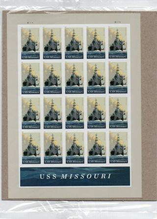 Uss Missouri Sheet Of Us Postage Stamps.  20 Forever Stamps.