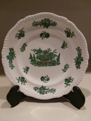 Set Of 4 Copeland Spode Green Basket Salad Plates W/impressed Date