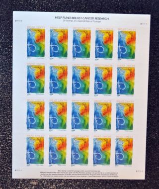 2014usa B5 Forever - Help Fund Breast Cancer Reissue - Semipostal - Sheet Of 20