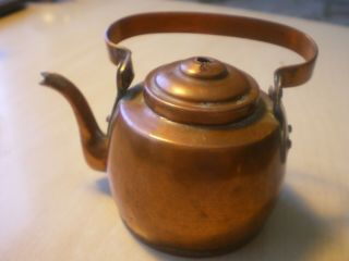 Antique Vintage Dollhouse Miniature Copper Brass Tea Pot Tea Kettle
