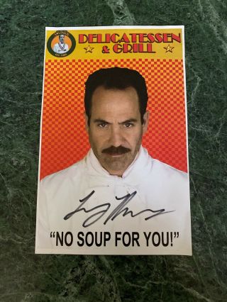 Larry Thomas Signed Autographed 8.  5 X 5x5 Photo Seinfeld Soup Nazi