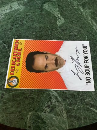 Larry Thomas Signed Autographed 8.  5 X 5x5 Photo Seinfeld Soup Nazi 3