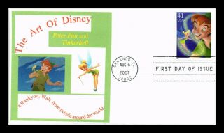 Dr Jim Stamps Us Art Of Disney Peter Pan Tinkerbell Unsealed First Day Cover