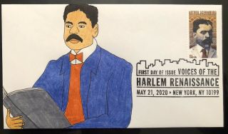 2020 Voices Of The Harlem Renaissance Fdc Hand Drawn Cachet Arturo Schomburg