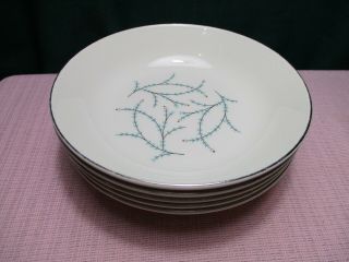 Taylor Smith Taylor Blue Twig Bowl Coupe Cereal (5) 6 5/8 ".  1957