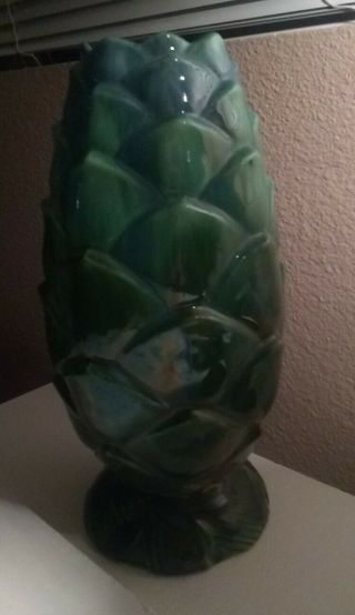 Vintage Large Mojolica Green Pinecone Vase