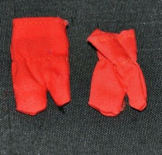 Vintage Barbie Doll Red Ski Queen 948 Gloves Mittens 1960s Outfit - Good Cond
