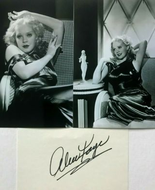 Alice Faye Signed Autographed Photo.  Rose Of Washington Square.  Tyrone Power.