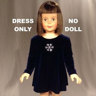 Cute Navy Blue Velour Party Dress Fits Patty Playpal 35 " Lifesize Doll 18m