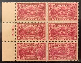 United States 644 Side Plate Block Of 6 Mnh.  Xf Centering.  $47.  50 Cv.