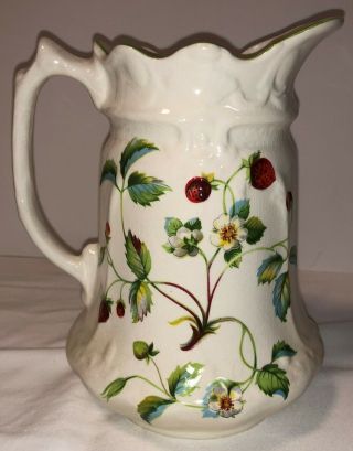 " Strawberry " Old Foley Pitcher,  James Kent Ltd. ,  England Made Porcelain