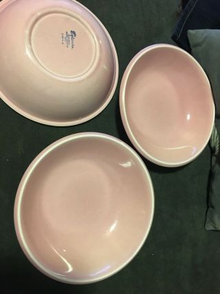 3 Homer Laughlin Epicure 8 Inch Bowls Pink