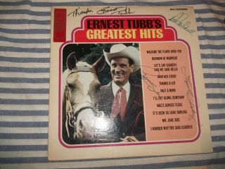 Country Record Album Signed By Ernest Tubbs And Others Relevent Notation On Back