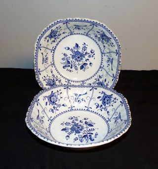 Johnson Brothers Indies Blue 6 " Square Cereal Bowl Made In England Transferware