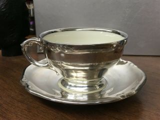 Black Knight China Bavaria Cup & Saucer Silver