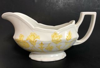 Royal Staffordshire Windsong Ironstone J & G Meakin Yellow Floral Gravy Boat