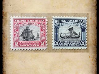 Us Stamps Scott 620 621 Norse American Single Stamps Og Mnh