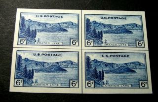 Us Stamp Scott 761 Crater Lake 1935 Mh Center Line Blk.  W15