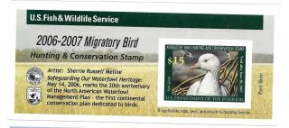 Us Stamp Scott Rw73a 2006 - 2007 Federal Duck Stamp Back Of Book