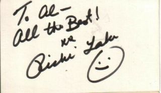 Ricki Lake Autographed Index Card Famed Actress & Talk Show Host