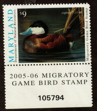 Maryland Md32 2005 Ruddy Duck Mnh In The Usa