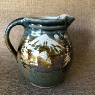 Lovely Vintage Hand Thrown Studio Art Pottery Pitcher - Signed Hough