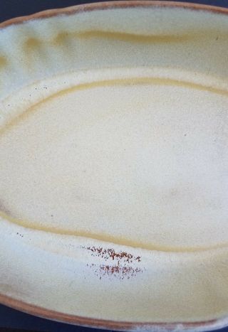 Vintage Frankoma Pottery Plainsman Sand OVAL SERVING BOWL 205 MID CENTURY 2